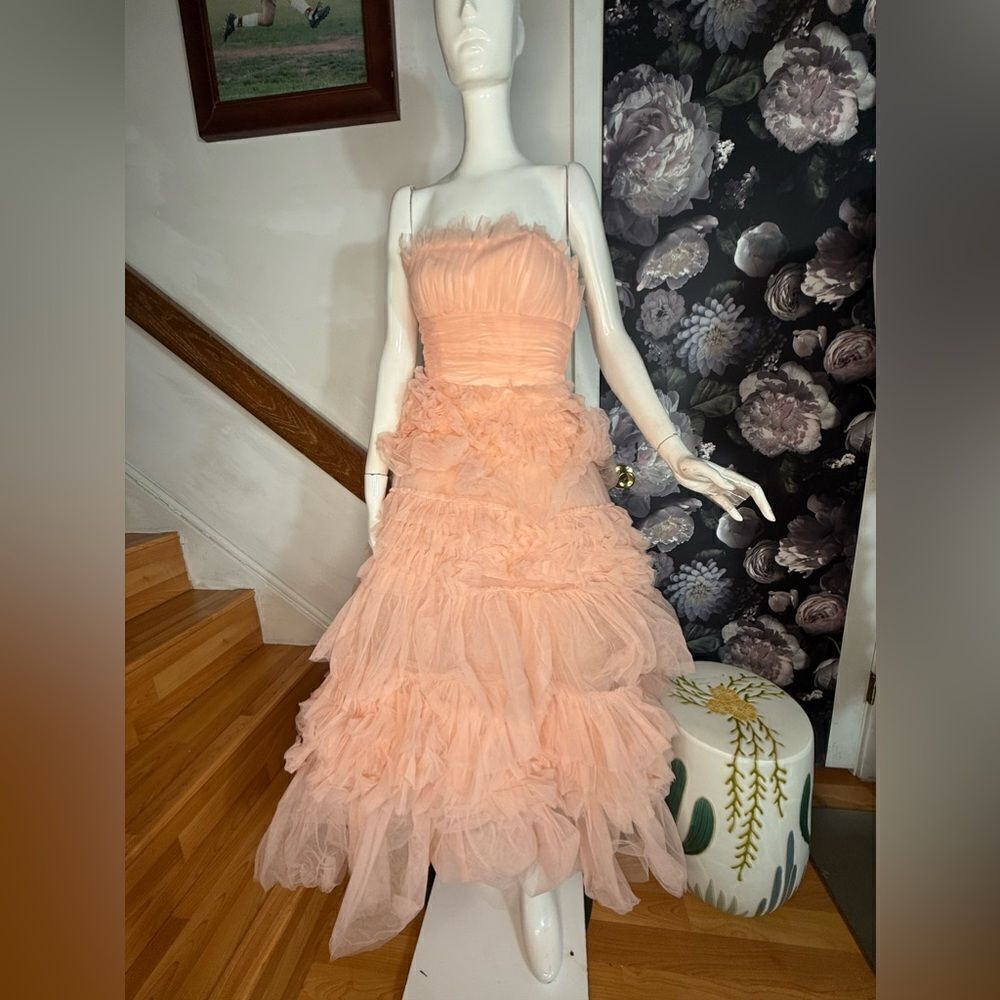 Mac Duggal Tiered Strapless Tulle A-
Line High-Low Gown/ size 0 New - Picture 7 of 10